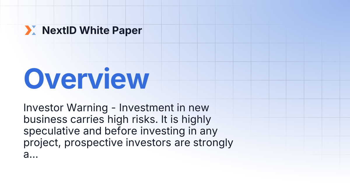 Overview | NextID White Paper